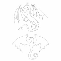 dragons drawing in one continuous line