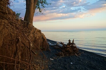 Evening sunset on the beach