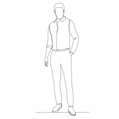 man businessman drawing by one continuous line