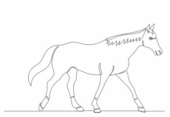 horse drawing by one continuous line