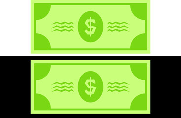 Green dollars, money vector