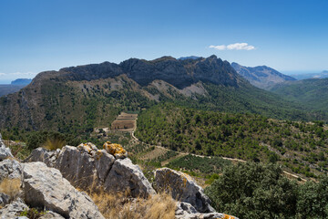 majestic mediterranean mountain landscape and limestone rocks in Spain relaxation and hike in nature