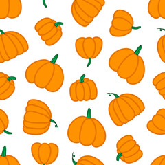 Autumn thanksgiving day pumpkin seamless pattern