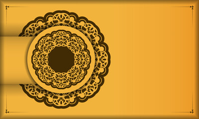 Background in yellow color with vintage brown pattern for design under logo or text