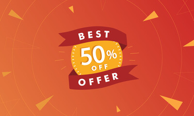 Best offer discount banner vector design. Best offer sign template for website marketing. Banner sale illustration.
