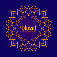 Happy Diwali luxury social media post. the light festival with gold oil lamps illustration