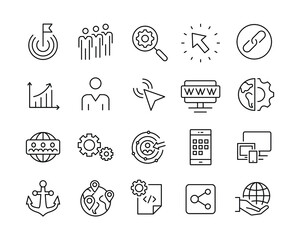 Internet Marketing Icons - Vector Line Icons. Editable Stroke. Vector Graphic
