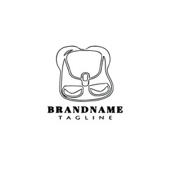 school bag logo icon cartoon template vector style