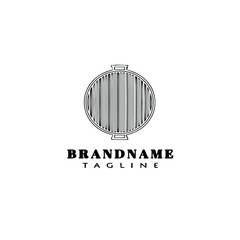barbecue grill cartoon logo icon design template black vector illustration