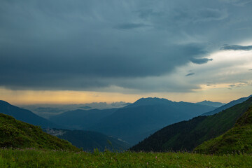 sunset in the mountains