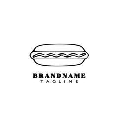 burger cartoon logo icon design template black isolated vector