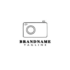 unique camera logo cartoon design template icon black isolated flat illustration