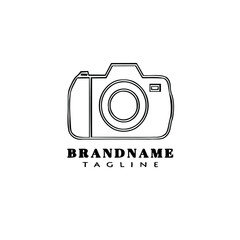 unique camera logo cartoon flat template icon black isolated vector illustration