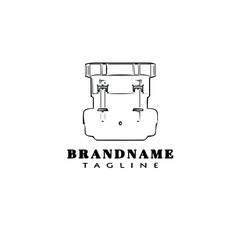 camping bag logo cartoon icon design template black isolated illustration