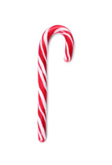 Sweet Christmas candy cane isolated on white
