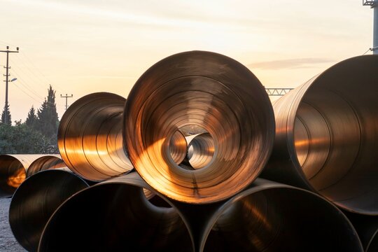 hollow large iron sewer pipes