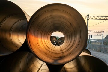 hollow large iron sewer pipes