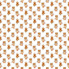 Seamless pattern with cute cartoon tigers who are busy with fitness. Childish style, vector illustration.