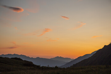 sunset in the mountains