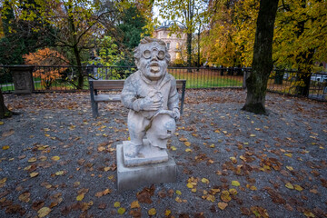 Dwarf Garden (Zwergerlgarten) - Comedian Dwarf with glasses - 17th century statue - Salzburg,...