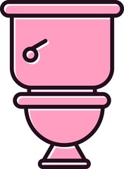 Toilet Filled Vector Line Icon Design