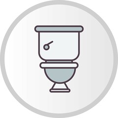 Toilet Filled Vector Line Icon Design