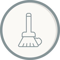 Broom Filled Vector Line Icon Design