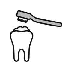 Teeth Brushing Filled Vector Line Icon Design