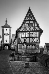 Fototapeta na wymiar Old houses in Rothenburg ob der Tauber