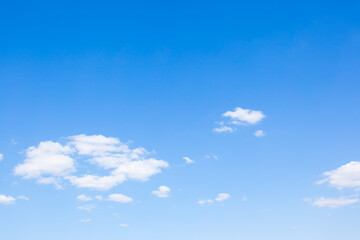 Naklejka na ściany i meble Blue sky with rare clouds