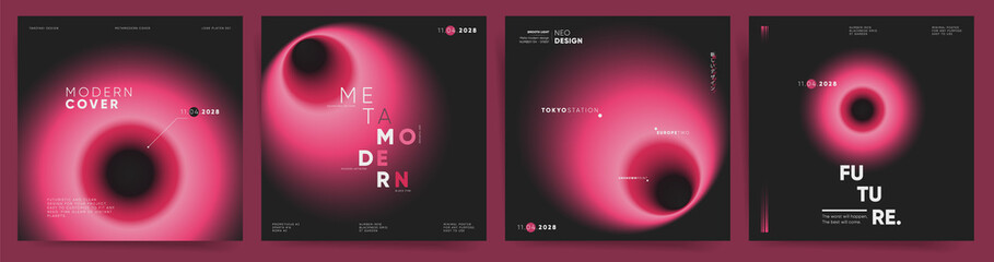 Social media square post template with modern circular gradient. Gradient cover template design set for poster, social media post and promo banners. Circular futuristic gradient post frame. Vector.
 - obrazy, fototapety, plakaty