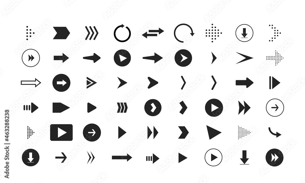 Poster Vector arrows set. Arrow icons. Arrow sign. Vector graphic