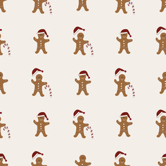 Christmas snowmen seamless pattern