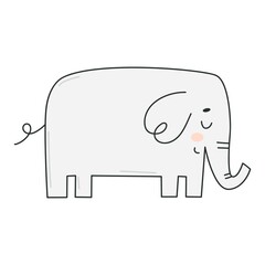 Cute elephant on white background 