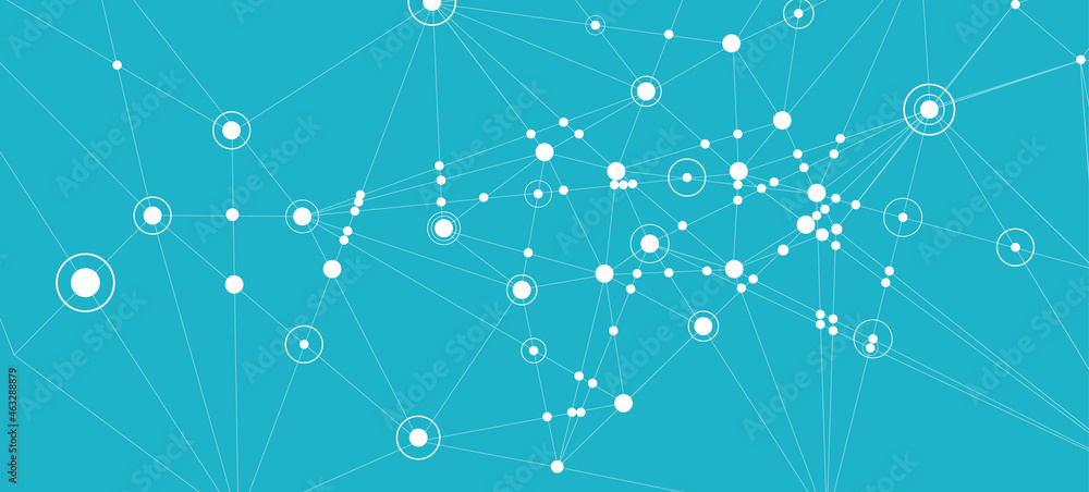 Aufkleber Connection background. Network concept with dots and lines. Vector illustration