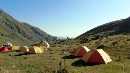 Camping in the mountains away from the stress