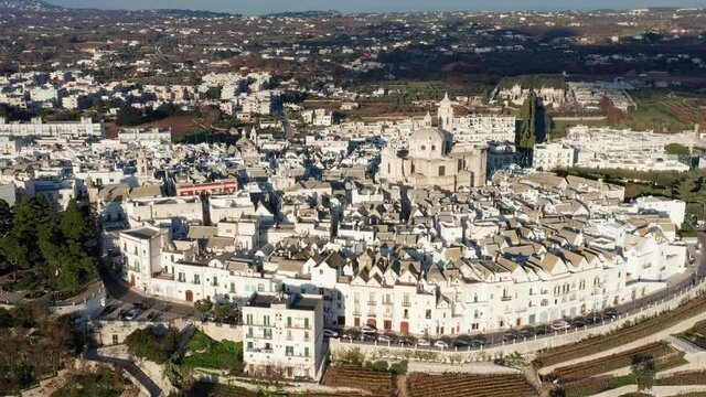 Aerial view of Locorotondo town, Italy
