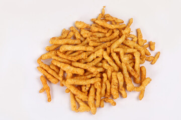 SNACKS STICKS CORN, isolated Image kurkure or namkeen sticks, background image.