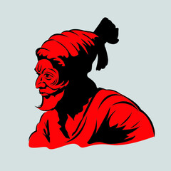 Chatrapati Sivaji Maharaj. A fighter against the Moguls, vector image of sivaji.