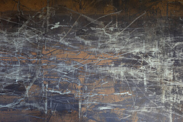 Grungy scratched background. Gray and some brown color with a lot of scratches on it.
