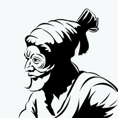 Chatrapati Sivaji Maharaj. A fighter against the Moguls, vector image of sivaji.