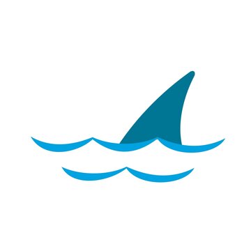 shark fin above sea level illustration vector design
