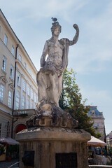 Amphitrite Fountain in Rynok Square - built around 1810 - Lviv, Ukraine