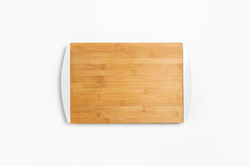Chopping board with shelves isolated on white background. High-resolution photo.Mock-up