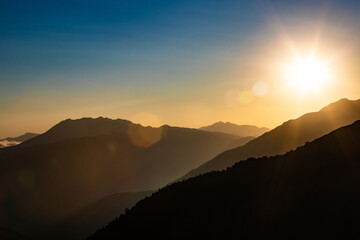 sunset in the mountains