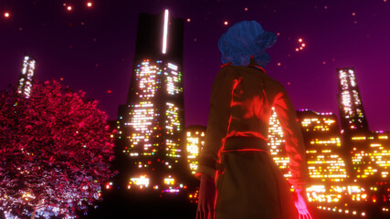 Tokyo Anime city Lights wallpaper