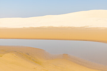 Fototapeta na wymiar Lake, sand and dunes