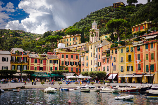 Colorful buildings in Portofino, Italy. 