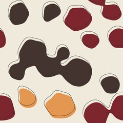 Seamless abstract organic blog shapes in various colors with offset outline surface pattern design for print. High quality illustartion. Funky energetic abstrac aesthetic trendy graphic tile design.