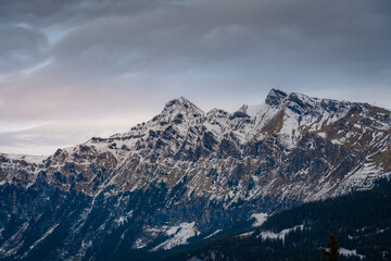 Fototapeta na wymiar Tschuggen Mountain in the Bernese Alps - Murren, Switzerland